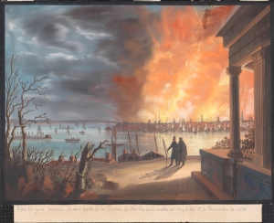 Lewis Taffien. Fire, 1835 (New York from Brooklyn). 1835. Museum of the City of New York. 29.100.2497