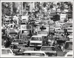 Sara Krucwich. [Traffic on 2nd Avenue, looking north from 50th Street], 1983. Museum of the City of New York, X2010.11.4190